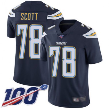 Los Angeles Chargers NFL Football Trent Scott Navy Blue Jersey Youth Limited 78 Home 100th Season Vapor Untouchable